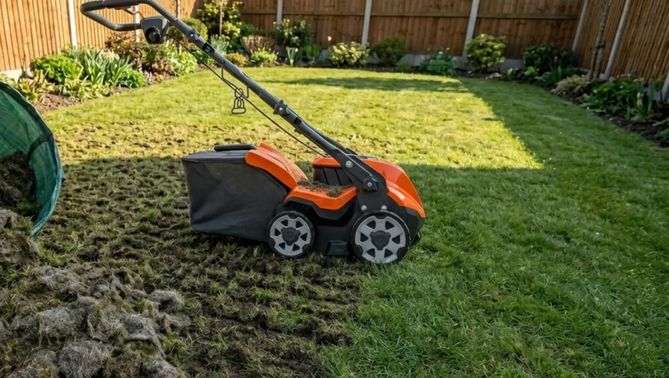 Техника за скарификация с Husqvarna S138C и грижа за тревата след процедурата