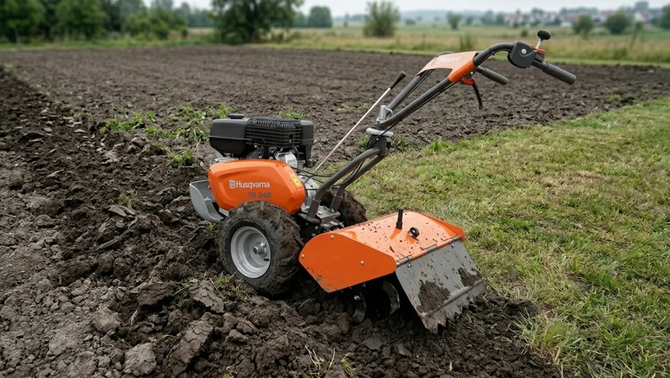 Сравнение предна TF230 и задна TR348 мотофреза Husqvarna за различни задачи